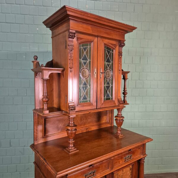 Buffetschrank Schrank Gründerzeit 1880 Nussbaum – Bild 5