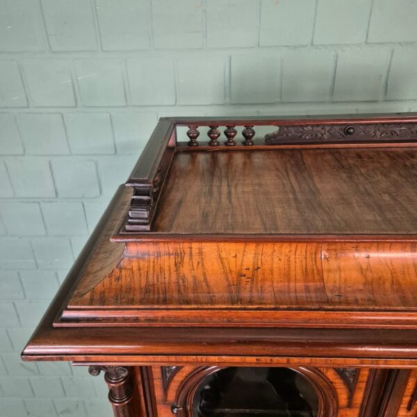 Geschirrschrank Vitrine Gründerzeit 1880 Nussbaum – Bild 13