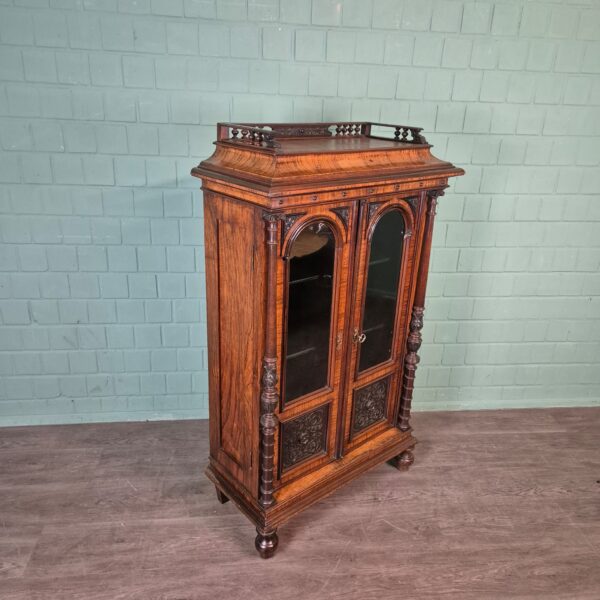 Geschirrschrank Vitrine Gründerzeit 1880 Nussbaum