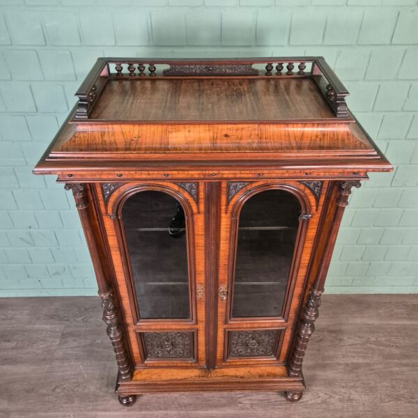 Geschirrschrank Vitrine Gründerzeit 1880 Nussbaum – Bild 5