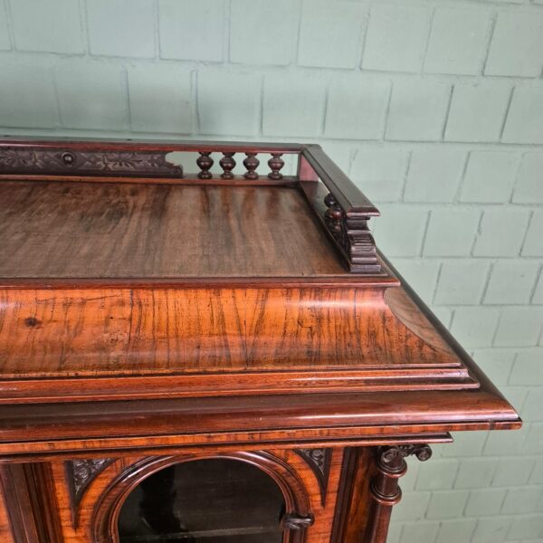 Geschirrschrank Vitrine Gründerzeit 1880 Nussbaum – Bild 12