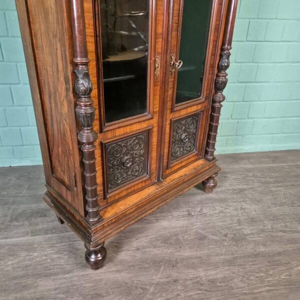 Geschirrschrank Vitrine Gründerzeit 1880 Nussbaum – Bild 8