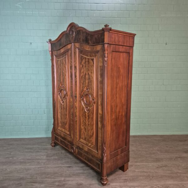 Schrank Kleiderschrank Louis Philippe 1860 Nussbaum – Bild 4