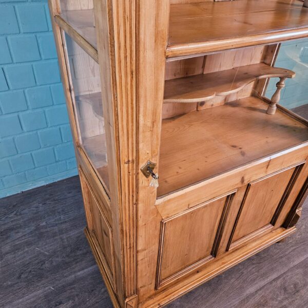 Vitrine Geschirrschrank Gründerzeit 1880 Kiefer – Bild 8