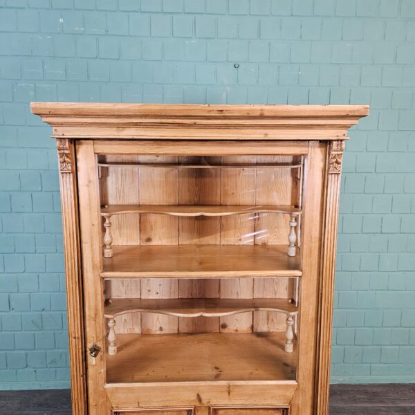 Vitrine Geschirrschrank Gründerzeit 1880 Kiefer – Bild 5