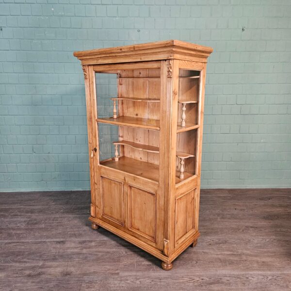 Vitrine Geschirrschrank Gründerzeit 1880 Kiefer – Bild 4