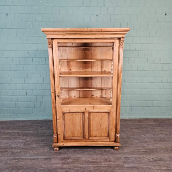 Vitrine Geschirrschrank Gründerzeit 1880 Kiefer – Bild 3