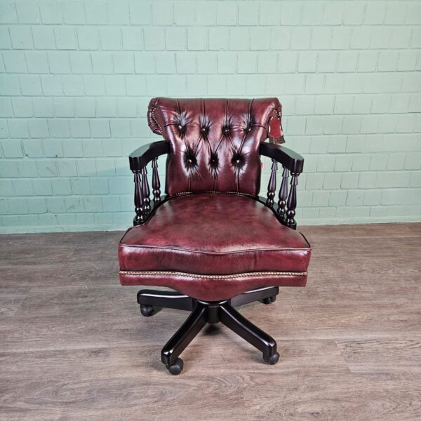 Schreibtischstuhl Bürostuhl Chesterfield Leder – Bild 4