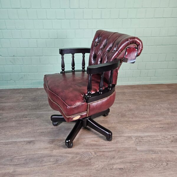 Schreibtischstuhl Bürostuhl Chesterfield Leder – Bild 6