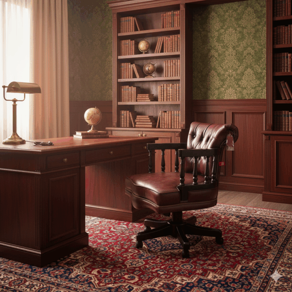 Schreibtischstuhl Bürostuhl Chesterfield Leder – Bild 2