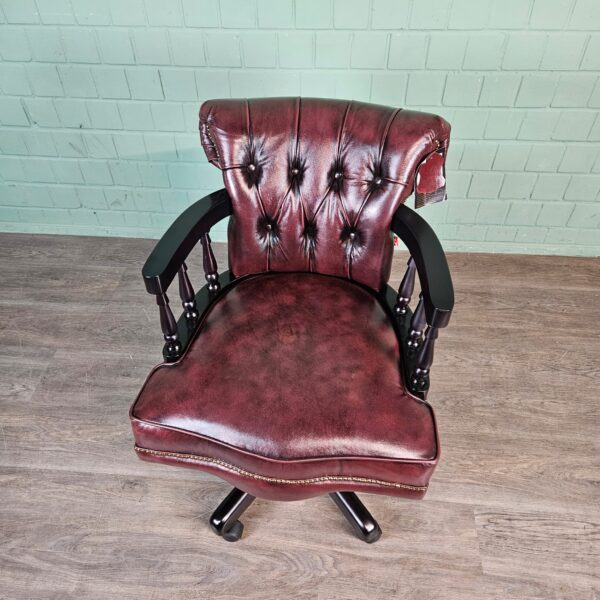 Schreibtischstuhl Bürostuhl Chesterfield Leder – Bild 5