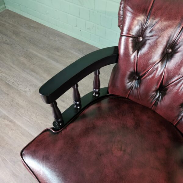 Schreibtischstuhl Bürostuhl Chesterfield Leder – Bild 8