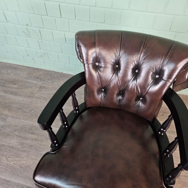 Schreibtischstuhl Bürostuhl Chesterfield Leder – Bild 9