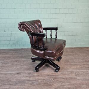 Schreibtischstuhl Bürostuhl Chesterfield Leder