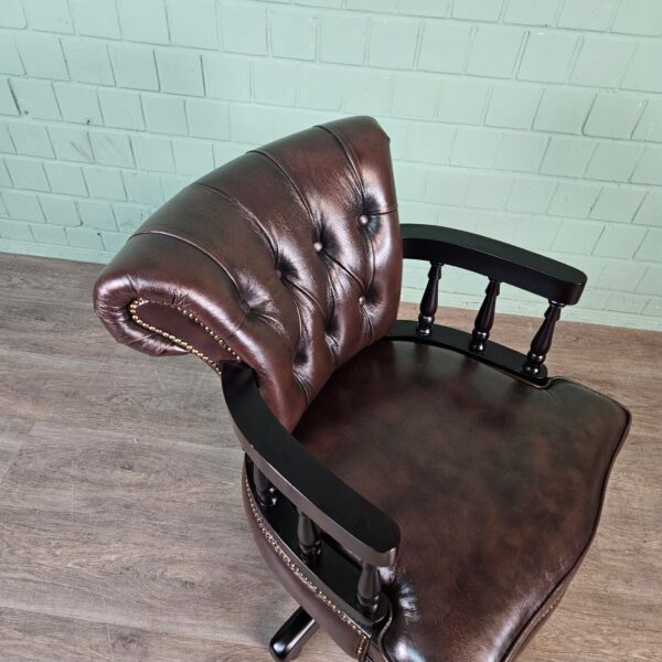 Schreibtischstuhl Bürostuhl Chesterfield Leder – Bild 8