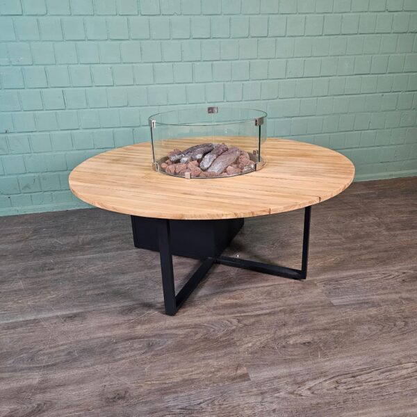 Cosi Fire-Lounge-Tisch Teakholz Ø 1,20 m – Bild 3