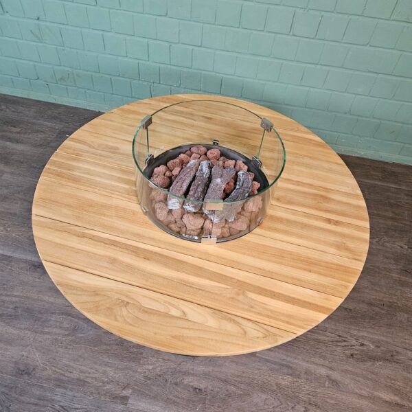 Cosi Fire-Lounge-Tisch Teakholz Ø 1,20 m – Bild 5
