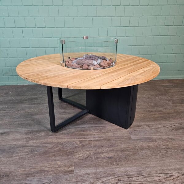Cosi Fire-Lounge-Tisch Teakholz Ø 1,20 m – Bild 4