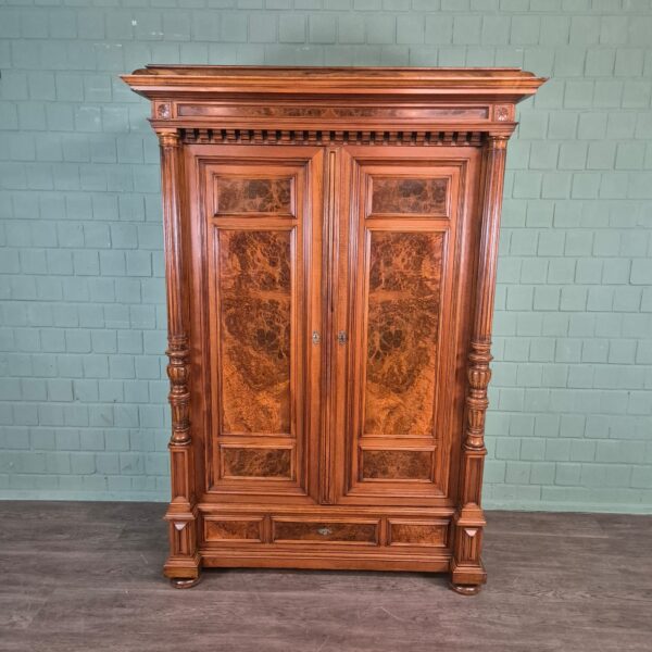 Kleiderschrank Schrank Gründerzeit 1880 Nussbaum – Bild 3