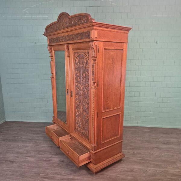 Schrank Kleiderschrank Jugendstil 1910 Eiche – Bild 22