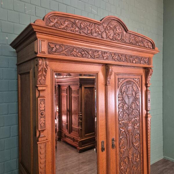 Schrank Kleiderschrank Jugendstil 1910 Eiche – Bild 7
