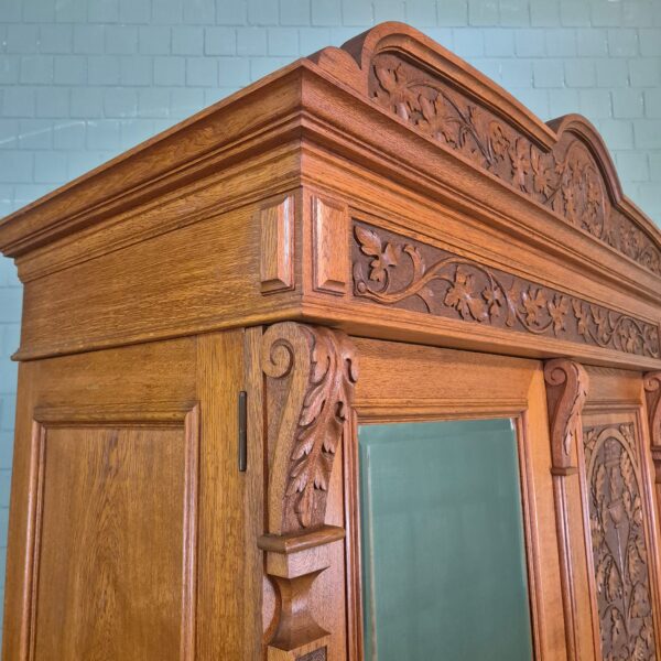 Schrank Kleiderschrank Jugendstil 1910 Eiche – Bild 8