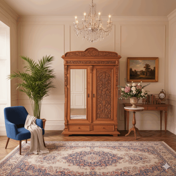 Schrank Kleiderschrank Jugendstil 1910 Eiche – Bild 2