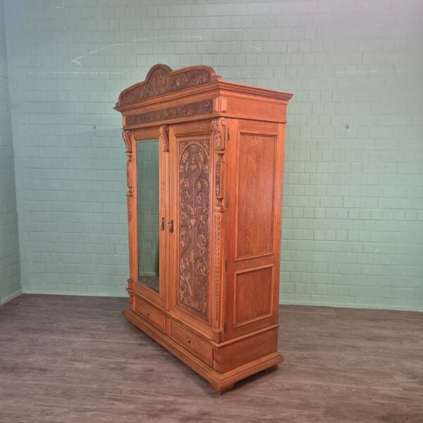 Schrank Kleiderschrank Jugendstil 1910 Eiche – Bild 5
