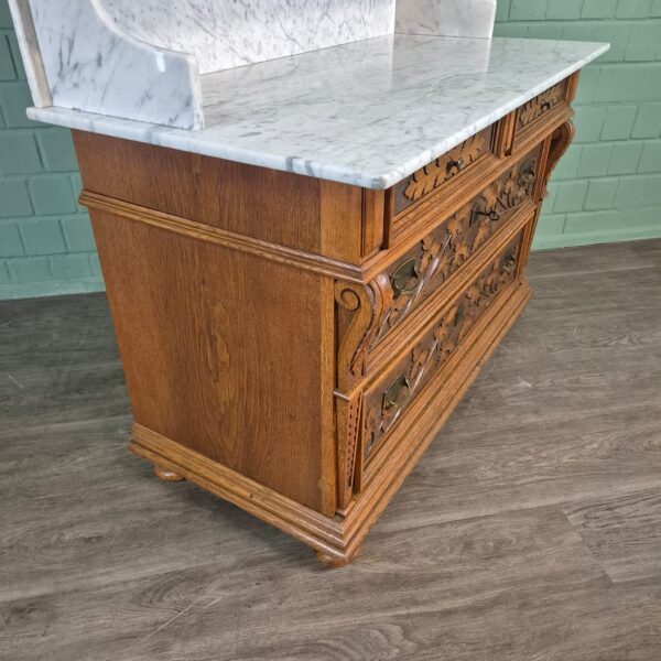 Waschkommode Waschtisch Jugendstil 1910 Eiche – Bild 10