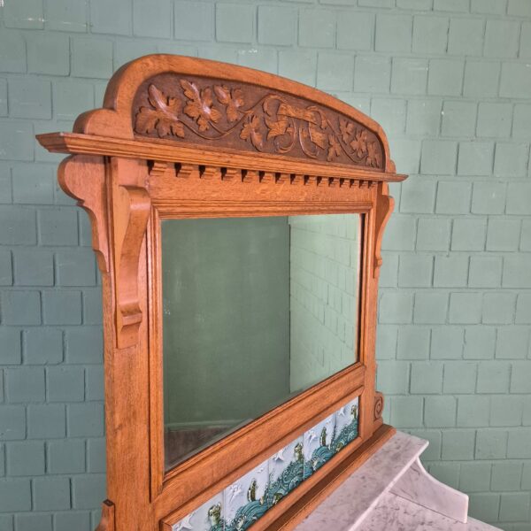 Waschkommode Waschtisch Jugendstil 1910 Eiche – Bild 8