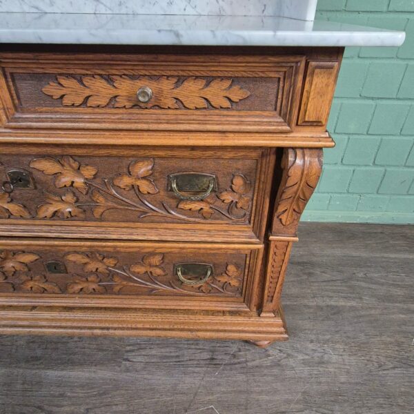 Waschkommode Waschtisch Jugendstil 1910 Eiche – Bild 15