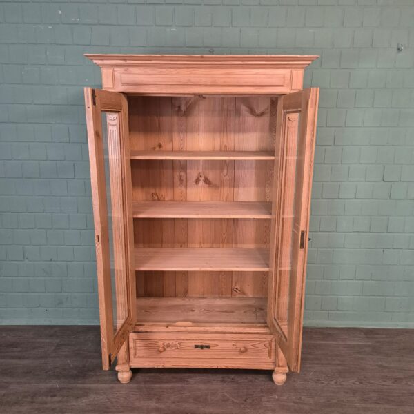 Vitrine Bücherschrank Jugendstil 1900 Kiefer – Bild 7