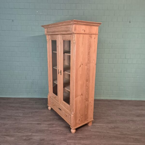 Vitrine Bücherschrank Jugendstil 1900 Kiefer – Bild 4