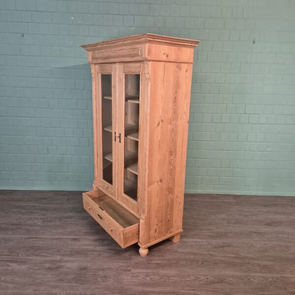 Vitrine Bücherschrank Jugendstil 1900 Kiefer – Bild 9