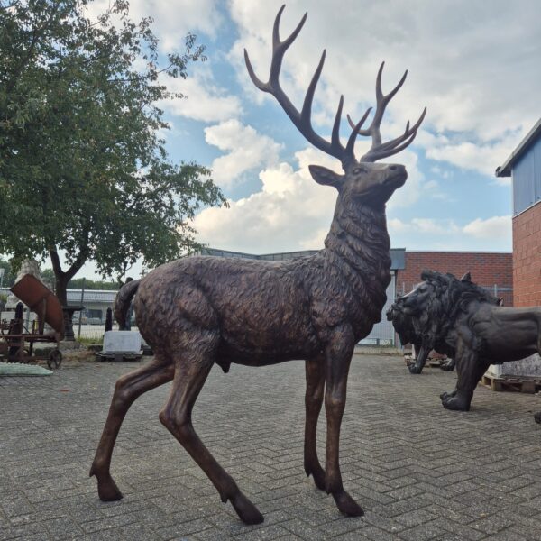 Dekoration Skulptur Hirsch Bronze 2,30 m
