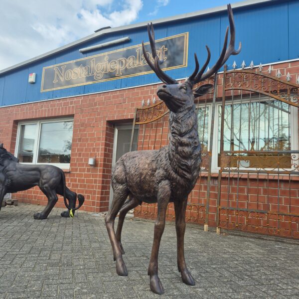 Dekoration Skulptur Hirsch Bronze 2,30 m – Bild 3