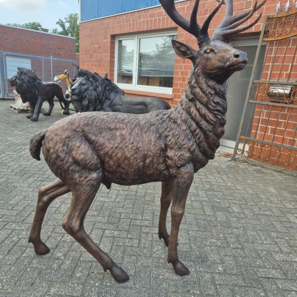 Dekoration Skulptur Hirsch Bronze 2,30 m – Bild 5