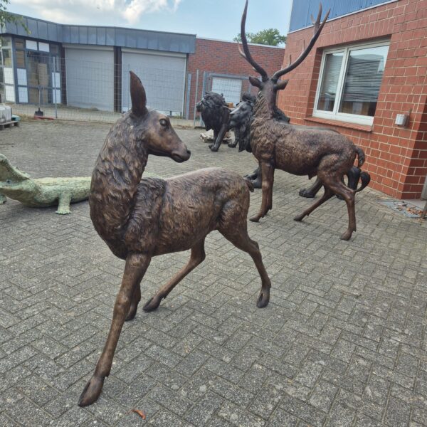 Skulptur Dekoration Reh Kitz Bronze 1,44 m – Bild 5