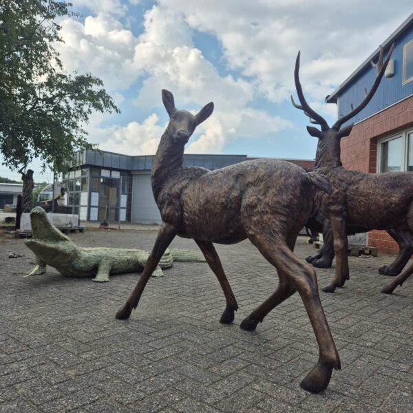 Skulptur Dekoration Reh Kitz Bronze 1,44 m – Bild 3