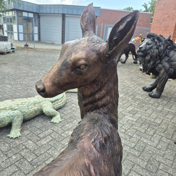 Skulptur Dekoration Reh Kitz Bronze 1,44 m – Bild 8
