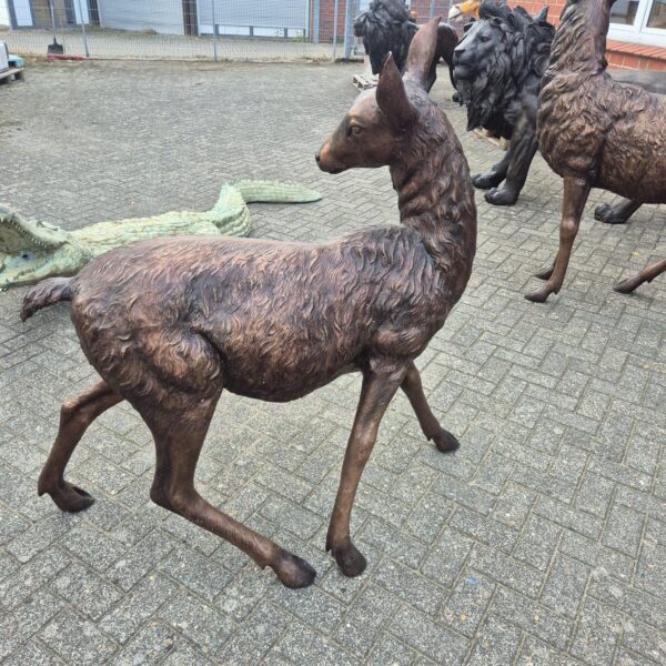 Skulptur Dekoration Reh Kitz Bronze 1,44 m – Bild 7