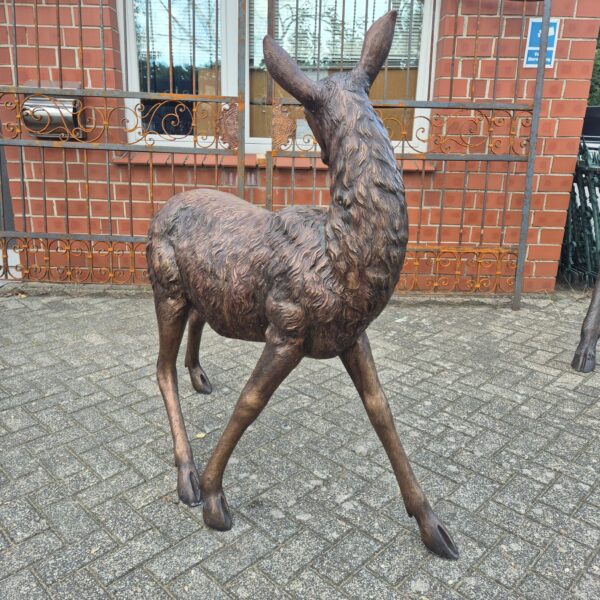Skulptur Dekoration Reh Kitz Bronze 1,44 m – Bild 6
