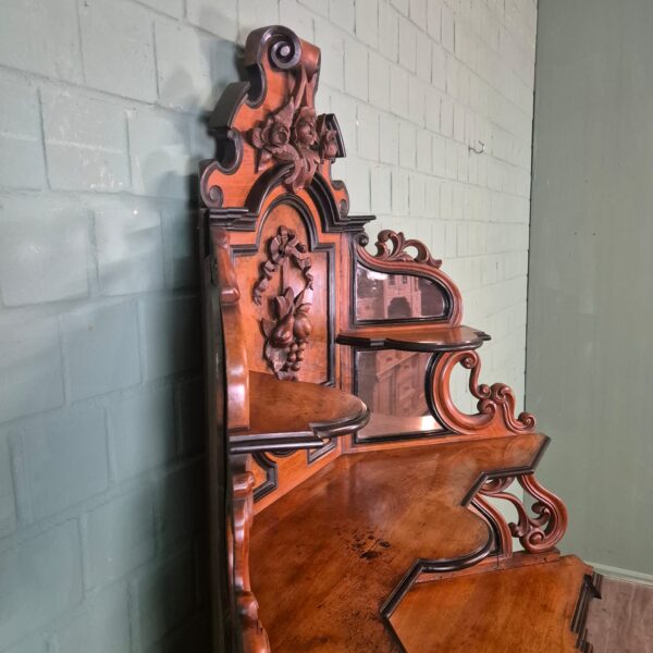 Eckschrank Eckbuffet Gründerzeit 1880 Nussbaum – Bild 18