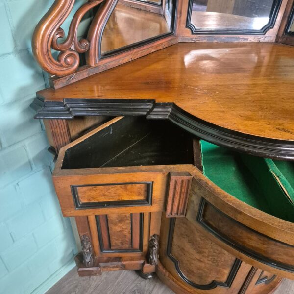 Eckschrank Eckbuffet Gründerzeit 1880 Nussbaum – Bild 22
