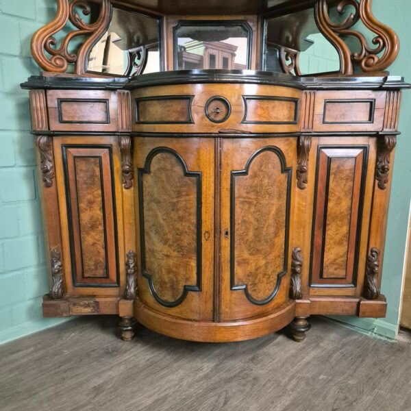 Eckschrank Eckbuffet Gründerzeit 1880 Nussbaum – Bild 12