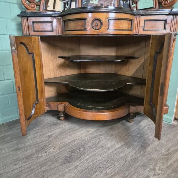Eckschrank Eckbuffet Gründerzeit 1880 Nussbaum – Bild 25