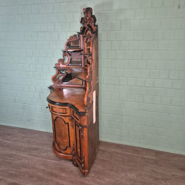 Eckschrank Eckbuffet Gründerzeit 1880 Nussbaum – Bild 6