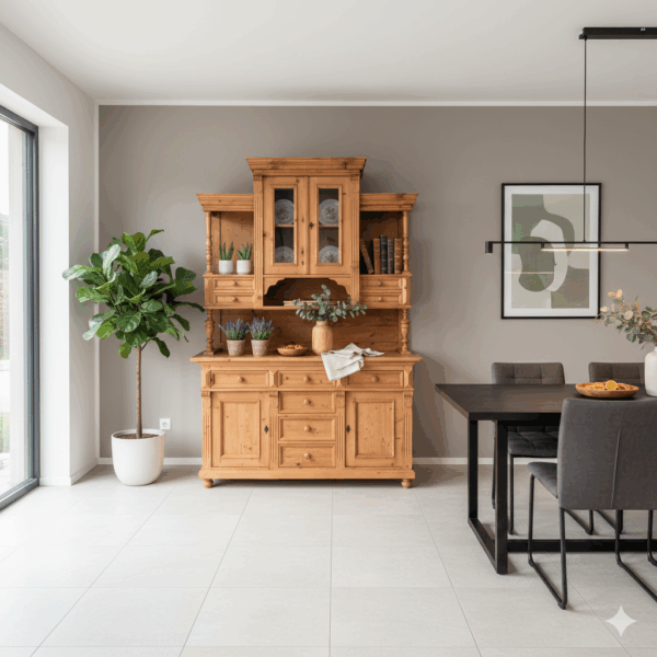 Buffetschrank Küchenschrank Schrank 1,55 m Kiefer – Bild 2