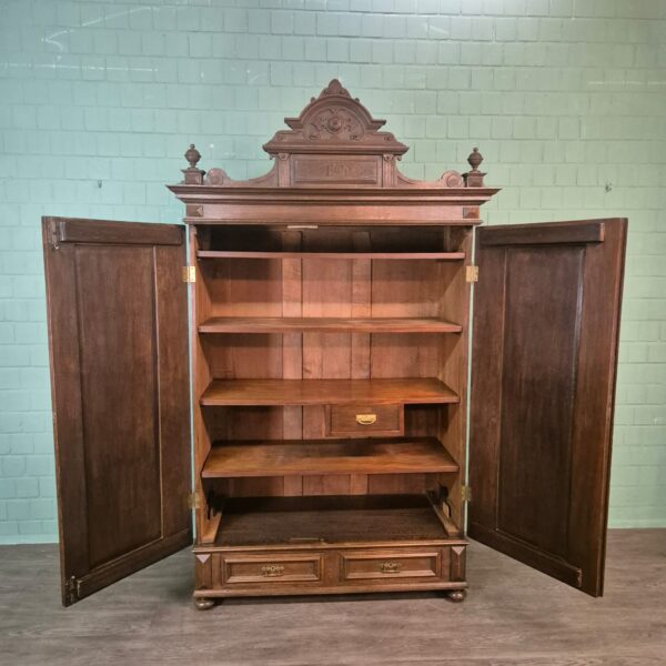 Schrank Kleiderschrank Gründerzeit 1890 Eiche – Bild 13