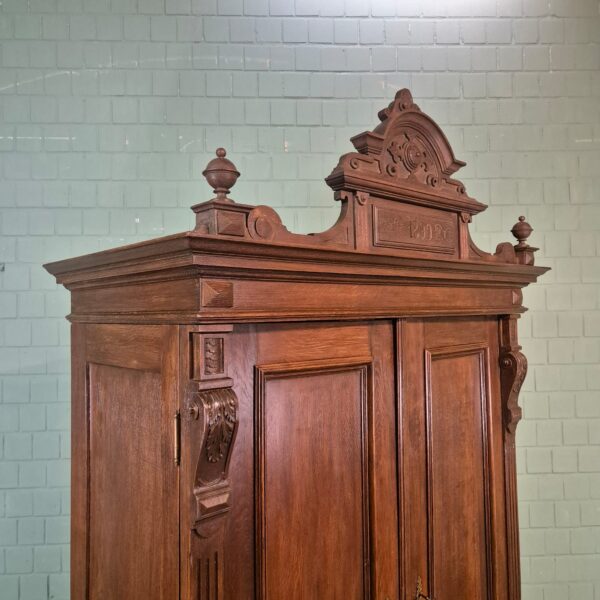 Schrank Kleiderschrank Gründerzeit 1890 Eiche – Bild 5